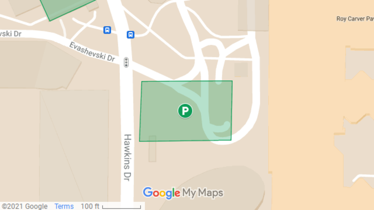 map image showing location of Hospital Parking Ramp 2