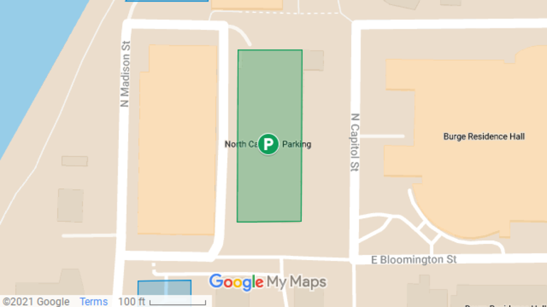 map image showing location of North Campus Ramp
