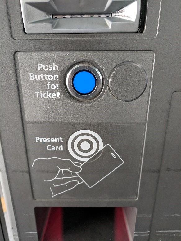machine that will read parking access card