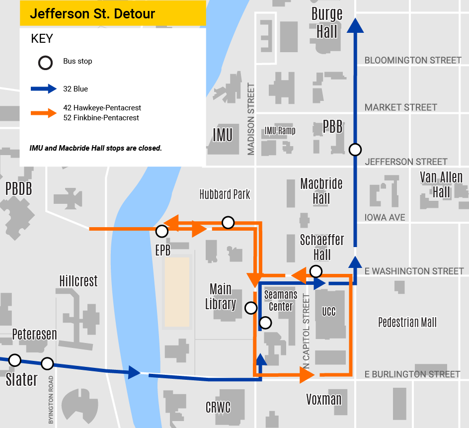 Alternate map of Jefferson detour