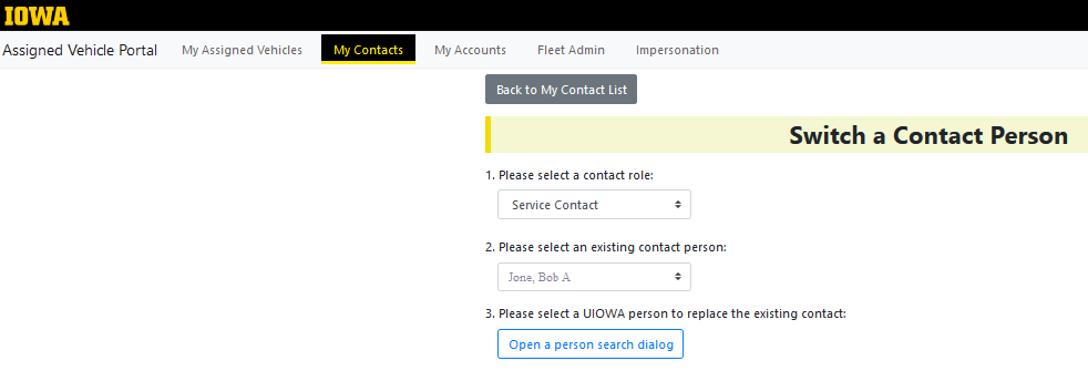 Example image of My Contacts Bulk Actions Person Search Dialog button.