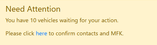 Example image of the needs attention banner.