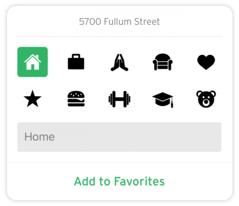 Transit App Favorites page