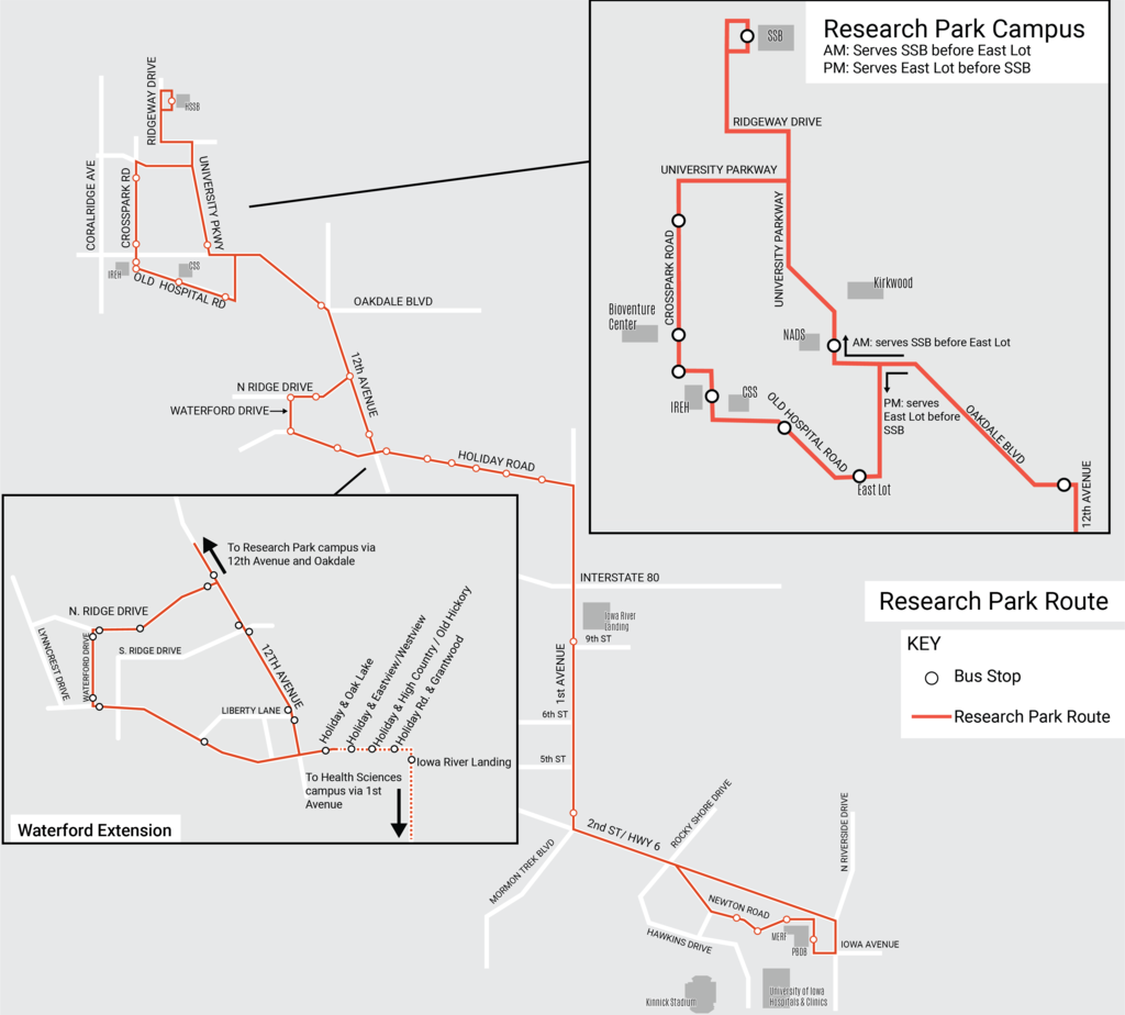 map of CAMBUS Research Park route