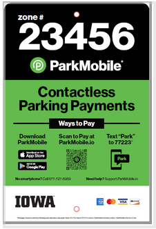 ParkMobile sign with parking instructions