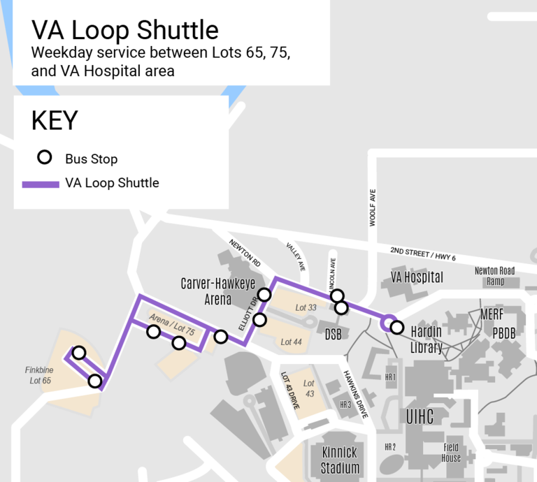 map of CAMBUS VA Loop Shuttle Route