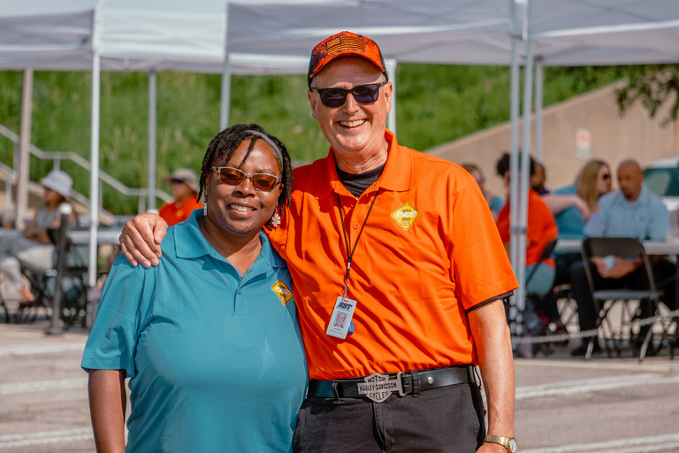 volunteers smiling for the camera at the 2023 IPTA state bus roadeo