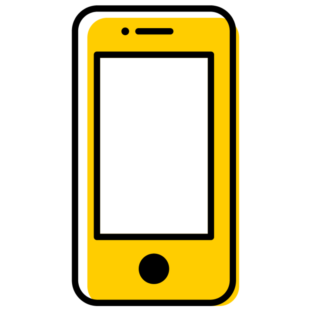 mobile phone graphic in gold and black