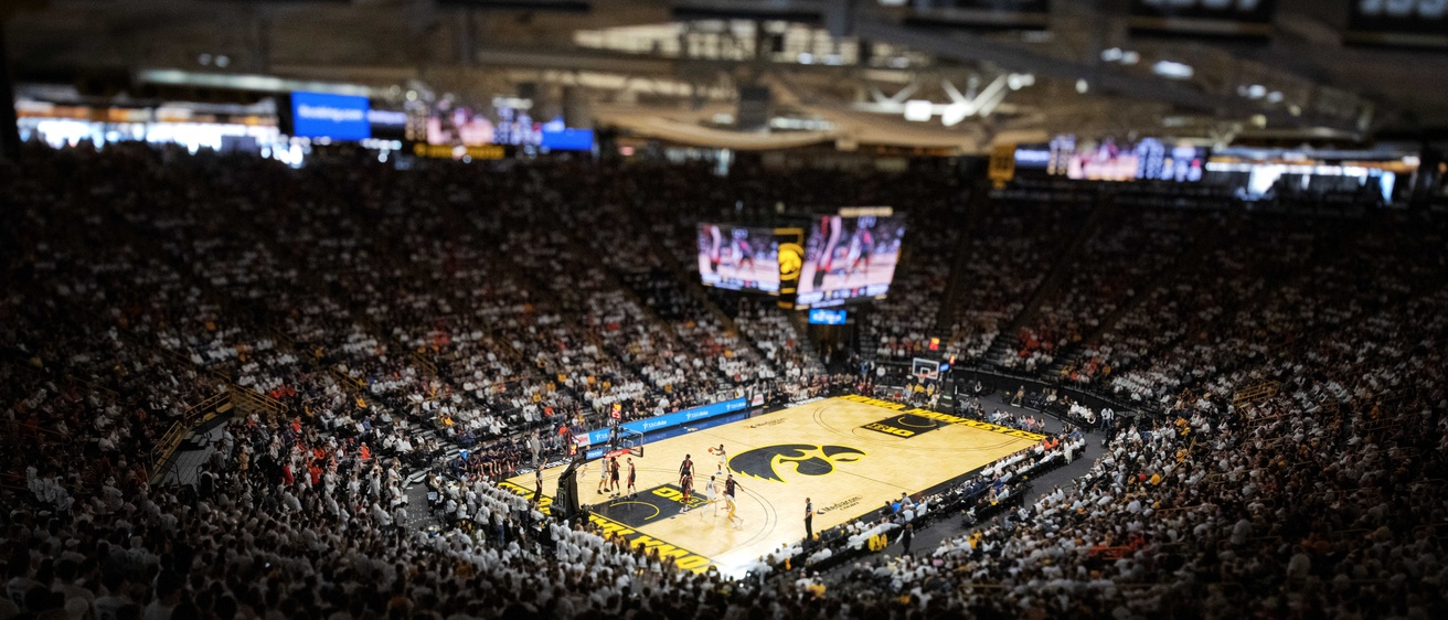 basketball arena with fans in seats