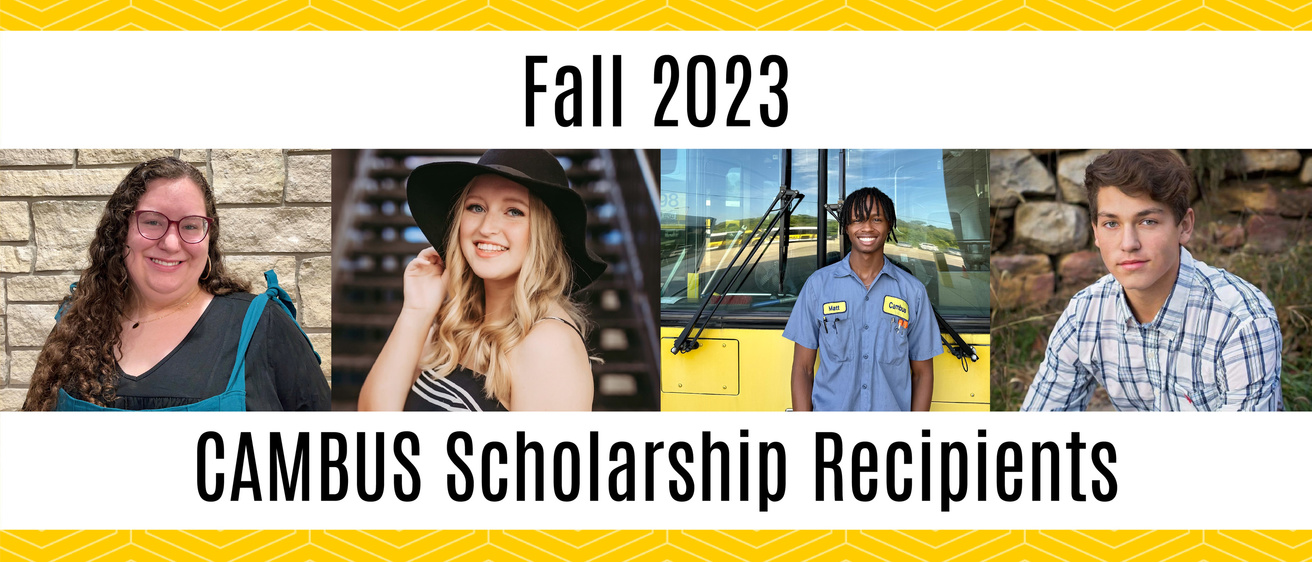 A collage of all the CAMBUS scholarship winners for Fall 2023