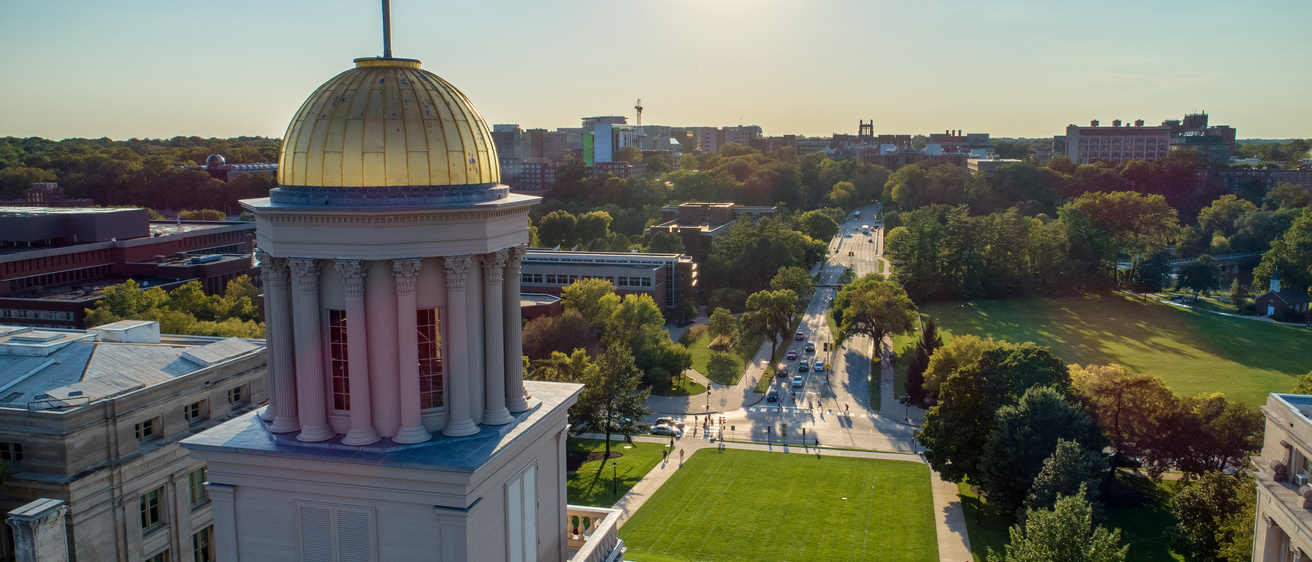 view of old capitol dome west toward medical campus