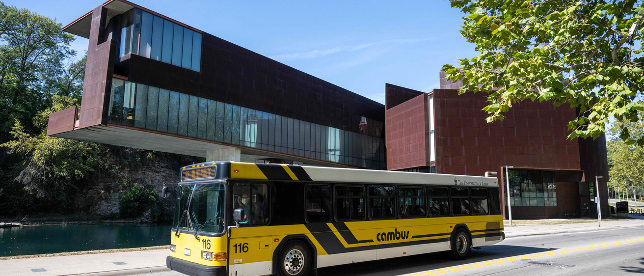 A CAMBUS passing by Art Building West.