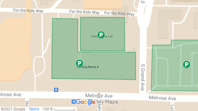 map image showing location of Hospital Parking Ramp 4