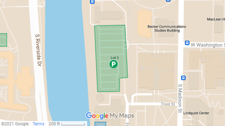 map image showing location of Library Lot