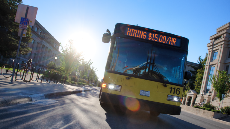 CAMBUS on campus with $15/hour text